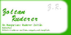 zoltan ruderer business card